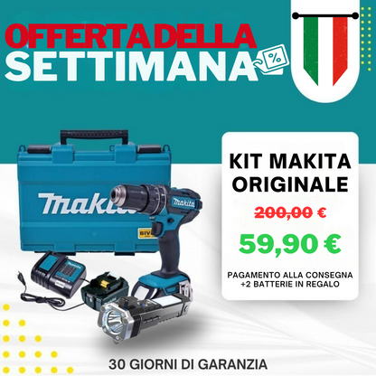 KIT ORIGINALE - TRAPANO AD IMPATTO POTENTE + 45 ACCESSORI + 2 BATTERIE 48V - SUPER OFFERTA